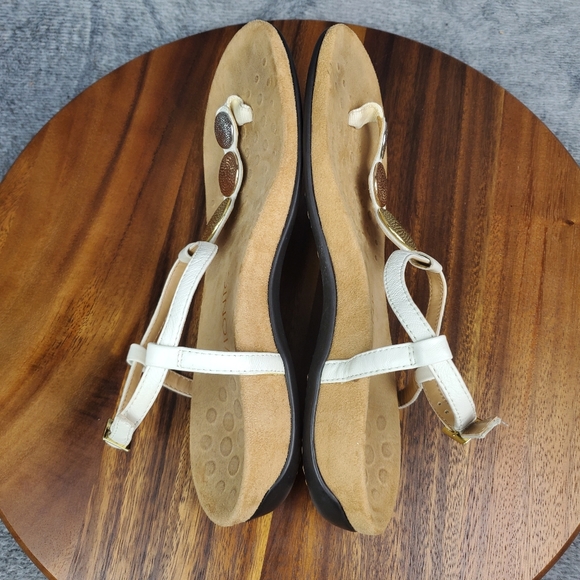 Vionic Lizbeth Sandals Women's 7 White Gold Metallic Buckle Strap - Picture 6 of 10